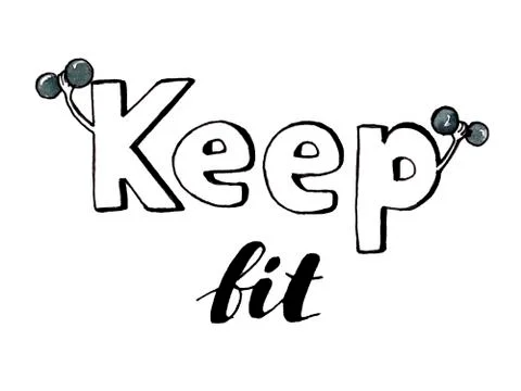 Hand drawn phrase Keep fit Stock Illustration