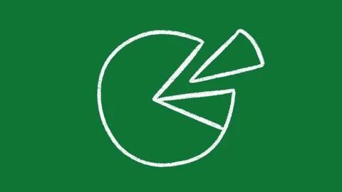 Hand-Drawn Pie Chart Data Slice 2D Animation on Green Screen Stock Footage 334608958
