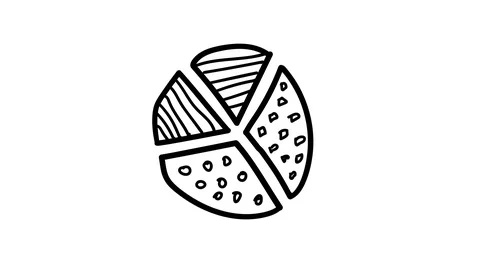 Hand-drawn pie chart with hatching. Stock Footage 111034493