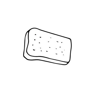 Hand-drawn piece of bread Stock Illustration
