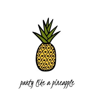 Hand drawn pineapple Stock Illustration