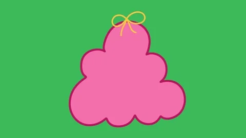 Hand-Drawn Pink Cloud Speech Bubble 2D Animation | Cute Puffy Text Box Overlay Stock Footage 333046244