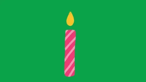 Hand Drawn Pink Diagonal Stripe Candle Green Screen Overlay Animation Stock Footage 344049334
