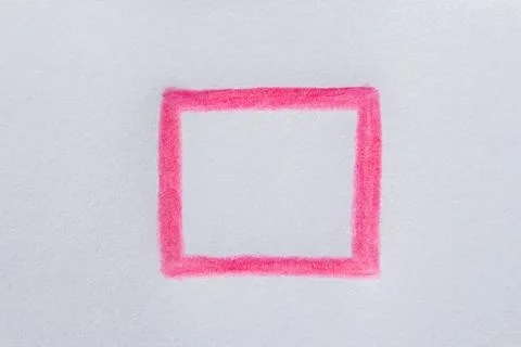 Hand drawn pink frame on white paper Stock Photos