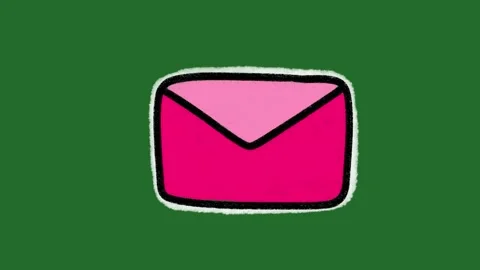 Hand-Drawn Pink Mail Envelope Animation | Creative 2D Hand-Drawn Letter Icon  Stock Footage 332353684