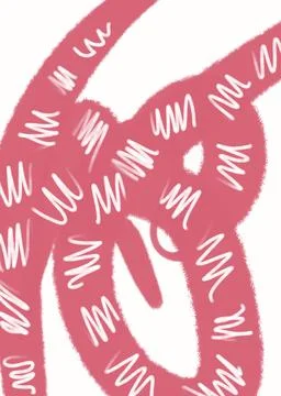 Hand drawn pink spring summer girly abstract Stock Illustration