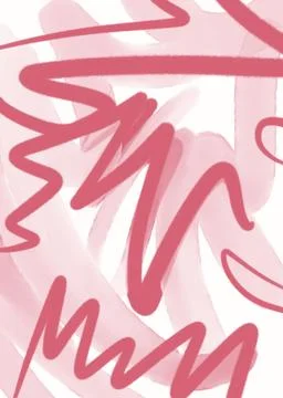 Hand drawn pink spring summer girly abstract Stock Illustration