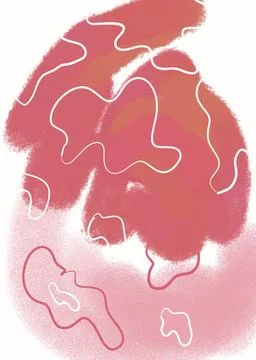 Hand drawn pink spring summer girly abstract Stock Illustration