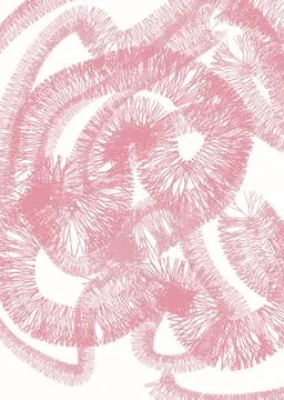 Hand drawn pink spring summer girly abstract Stock Illustration