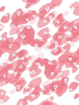 Hand drawn pink spring summer girly abstract Stock Illustration