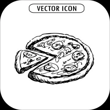 Hand drawn pizza Stock Illustration