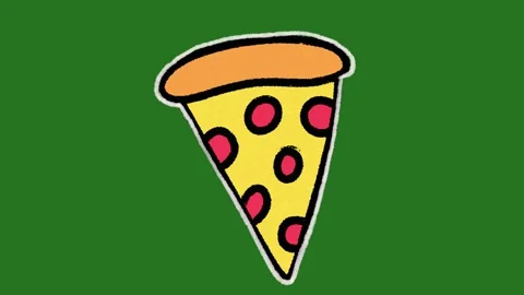 Hand-Drawn Pizza Slice Animation | 2D Hand-Drawn Pepperoni Pizza Motion Asset  Video stock 332127283