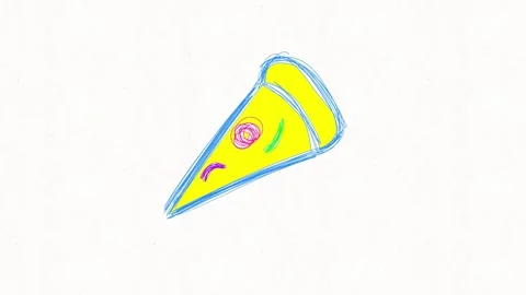 Hand Drawn Pizza Slice Doodle Animation Stock Footage 338000187