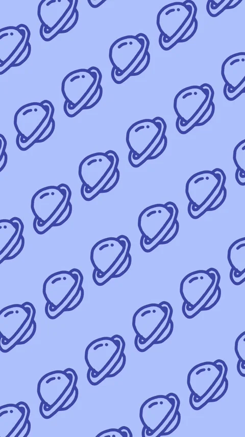 Hand-drawn planet saturn line art seamless pattern on an abstract vertical light Stock Footage 340991428
