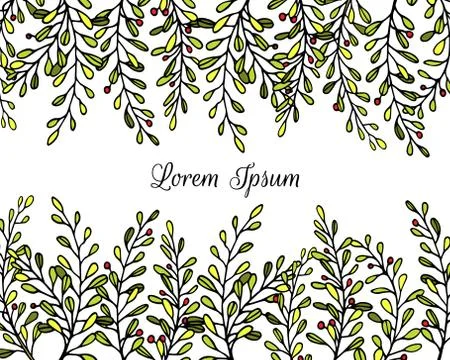 Hand drawn plants Stock Illustration