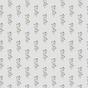 Hand drawn plants seamless pattern Stock Illustration