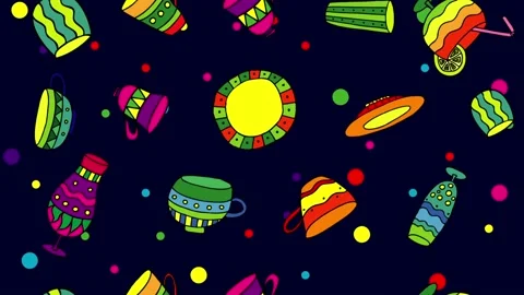 Hand drawn plates animation Stock Footage 146976618