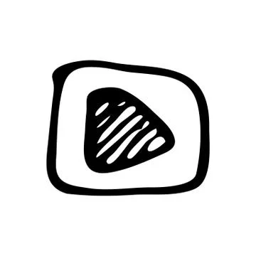 Hand Drawn play button doodle. Sketch style icon. Decoration element. Isolate Stock Illustration