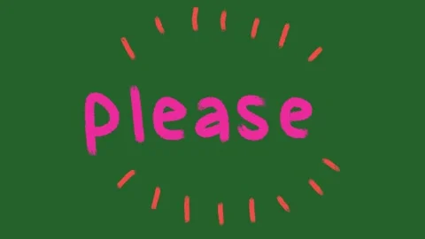 Hand-Drawn Please Text Animation with Motion Lines | Polite Request 2D Animation Stock Footage 329940691