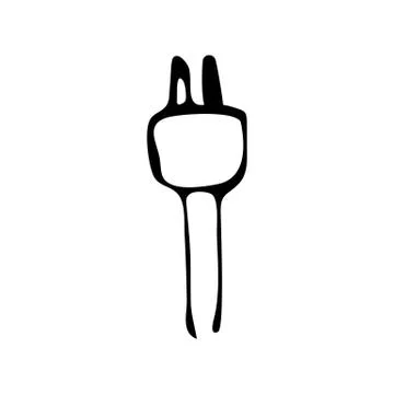 Hand Drawn plug into socket doodle. Sketch style icon. Decoration element. Is Illustrazione stock