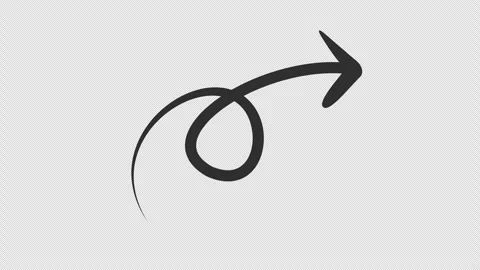 Hand-drawn pointer arrow in cartoon animation. Directional doodle sign Stock Footage 314393168