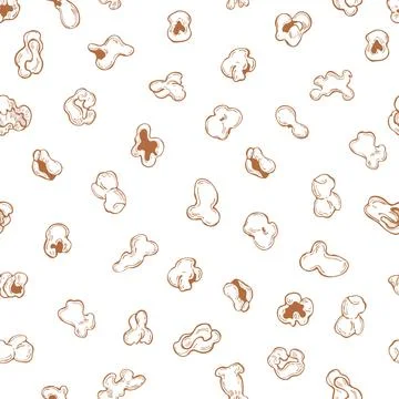 Hand drawn popcorn on white background. Stock Illustration