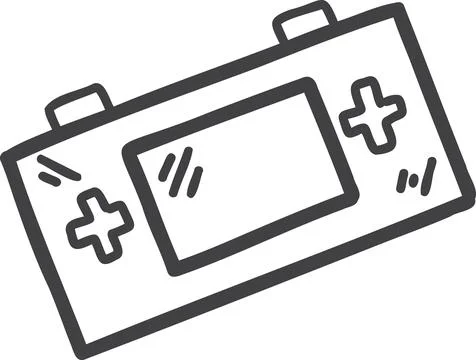 Hand Drawn portable game console illustration イラスト素材
