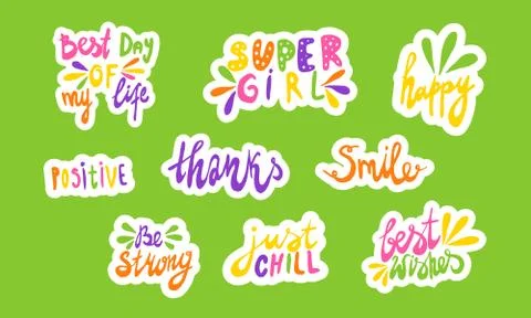 Hand drawn positive phrase Stock Illustration