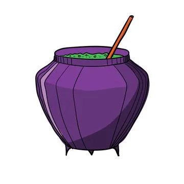 Hand-drawn pot on white background Stock Illustration