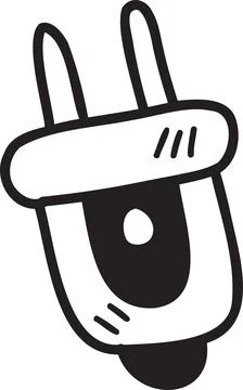 Hand Drawn power plug illustration Stock Illustration