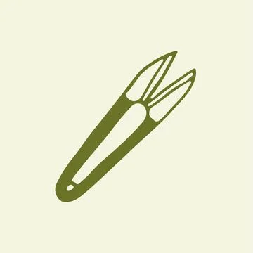 Hand drawn precision snips for delicate plant pruning and thread cutting. Small Stock Illustration