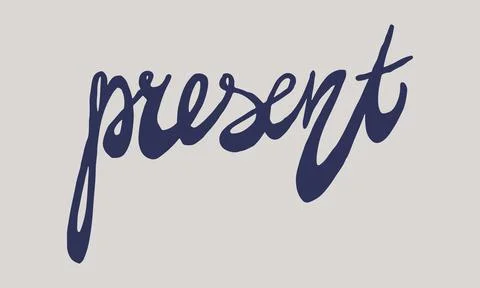 Hand drawn present word Stock Illustration