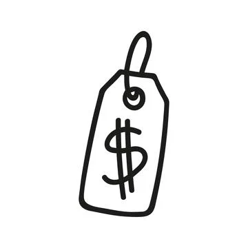 Hand drawn price tag. Vector doodle illustration Stock Illustration