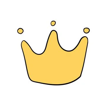 Hand-drawn princess crown. Vector gold crown in doodle style Stock Illustration