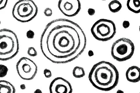 Hand-Drawn Print with Abstract Circular Patterns Stock Illustration