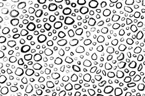 Hand-Drawn Print with Abstract Circular Patterns Stock Illustration