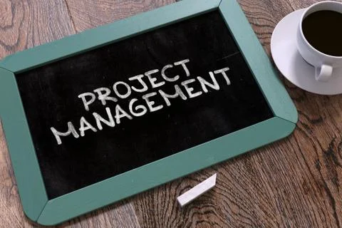 Hand Drawn Project Management Concept on Chalkboard 스톡 일러스트