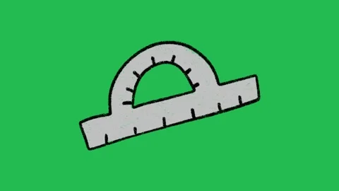 Hand-Drawn Protractor Geometry Ruler | 2D Animated Math Measuring Tool  Видео 333983040