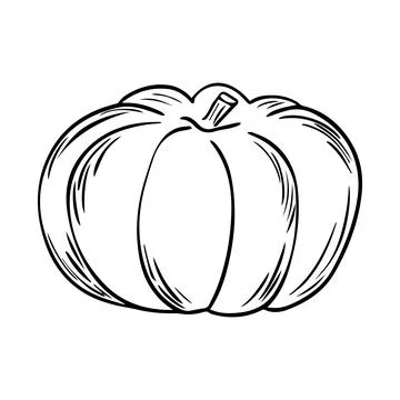 Hand Drawn pumpkin doodle. Sketch style icon. Decoration element. Isolated .. 스톡 일러스트
