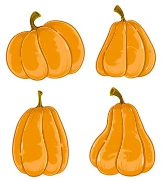 Hand-drawn pumpkins Stock Illustration