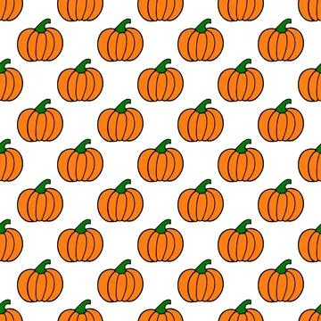 Hand drawn pumpkins seamless pattern. Thanksgiving vector background. Perfect Stock Illustration