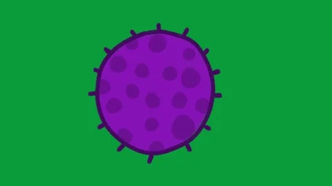 Hand Drawn Purple Virus Bacteria Microbe Icon 2D Animation Green Screen 動画素材 341798785