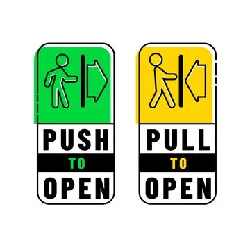 Hand drawn push pull sign illustration Illustrazione stock
