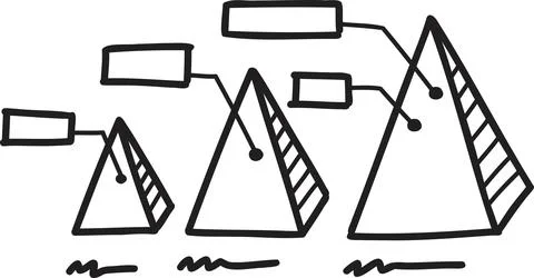 Hand Drawn pyramid graph illustration Illustrazione stock