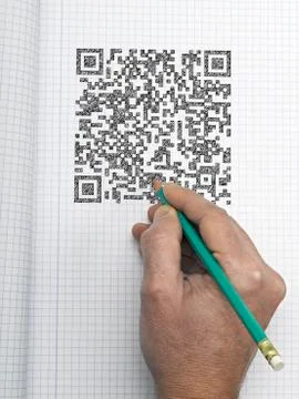 Hand drawn qr code 스톡 사진