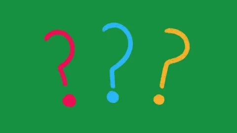 Hand Drawn Question Mark 2D Animation with Colorful Cartoon Thinking and FAQ  Stock Footage 335124717