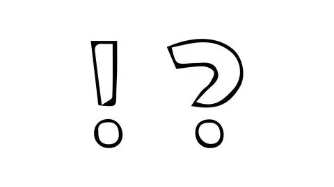Hand drawn question mark and exclamation point doodle style, question mark Stock Illustration