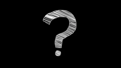 Hand Drawn Question Mark Animated Icon on Black Background Stock Footage 342422912
