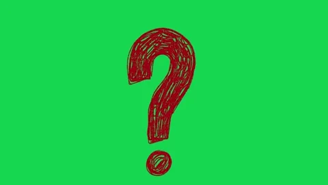 Hand Drawn Question Mark Animation on Green Screen Confusion Inquiry Overlay Видео 334608708