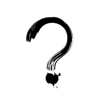 Hand drawn question mark with brush Stock Illustration